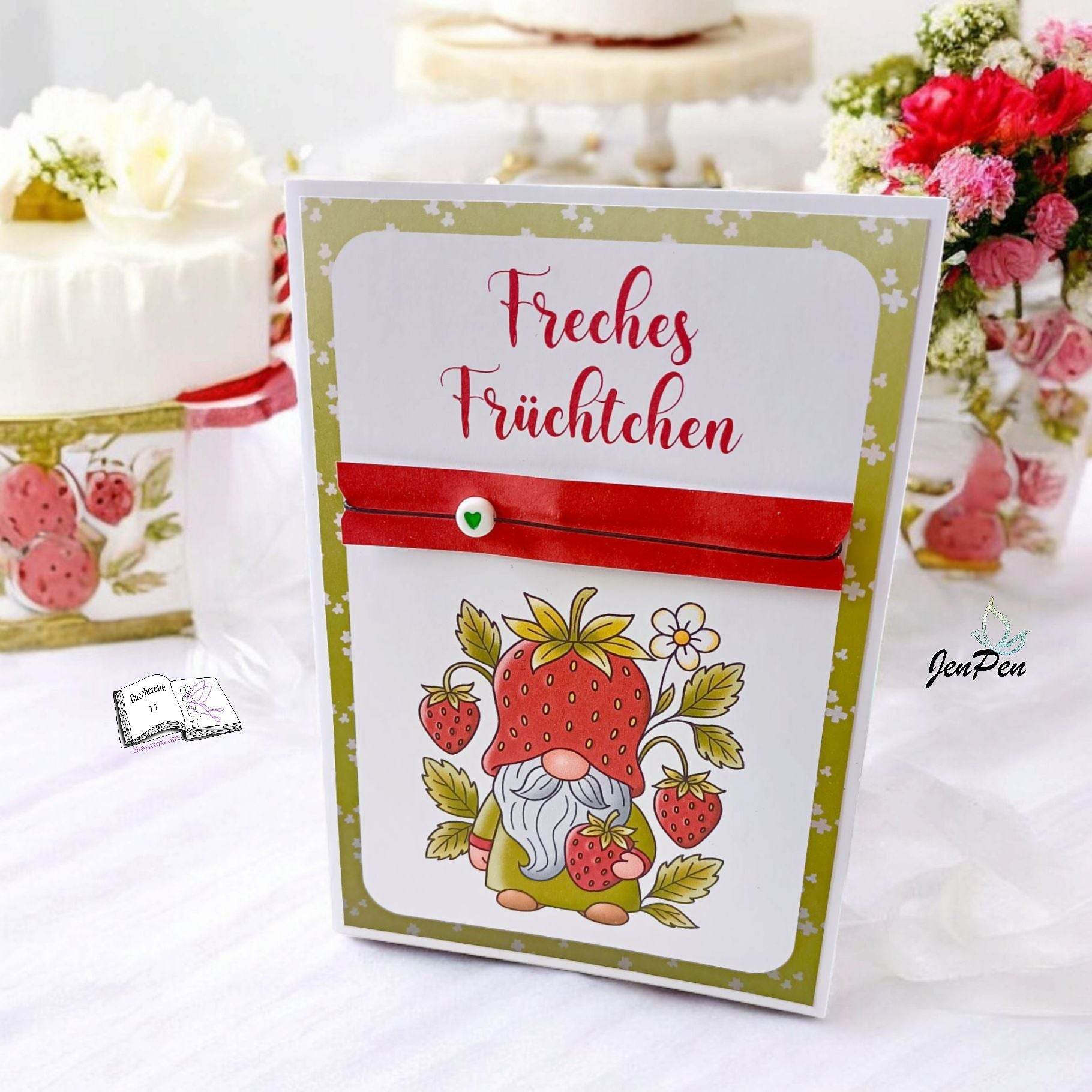 Plotterdatei Erdbeer Wichtel Hugo Sublimation, Digistamp, Digipaper ! - Sewando