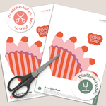 Mini-Schultüte Schulkind rosa / rot - Printable für Schere oder Plotter - Sewando