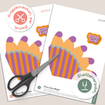 Mini-Schultüte Schulkind lila / orange - Printable für Schere oder Plotter - Sewando