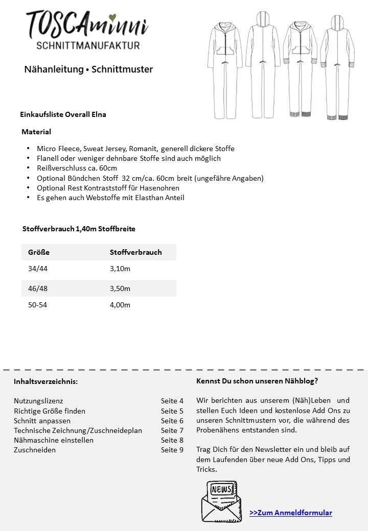 Schnittmuster Jumpsuit Elna Gr. 34-54 - Sewando