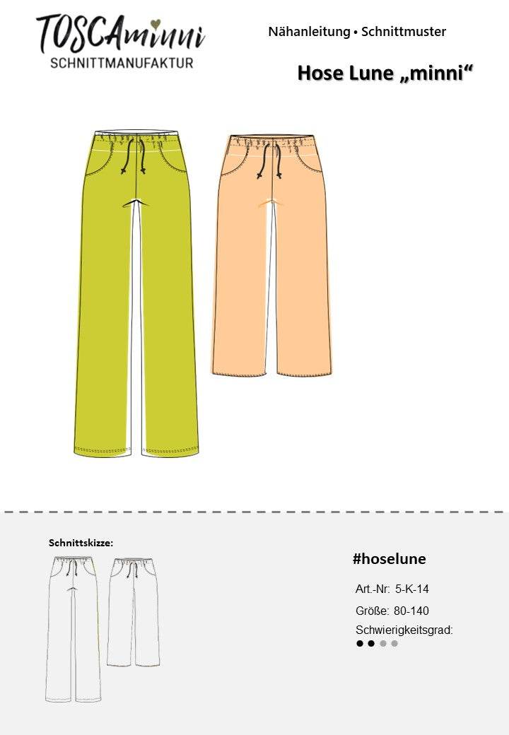 Schnittmuster Kinder Hose Lune Gr. 80-140 | Jogginghose - Sewando