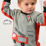 Big Sweatie mit coolen Teilungen und Taschen für 105cm-140cm Körpergröße - Sewando