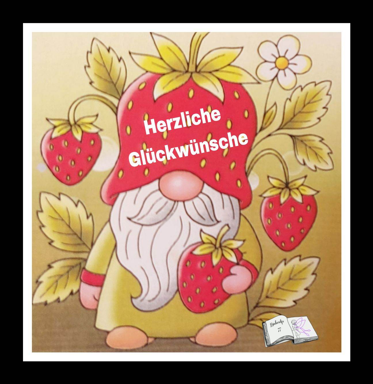 Plotterdatei Erdbeer Wichtel Hugo Sublimation, Digistamp, Digipaper ! - Sewando