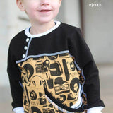 Big Sweatie mit coolen Teilungen und Taschen für 105cm-140cm Körpergröße - Sewando