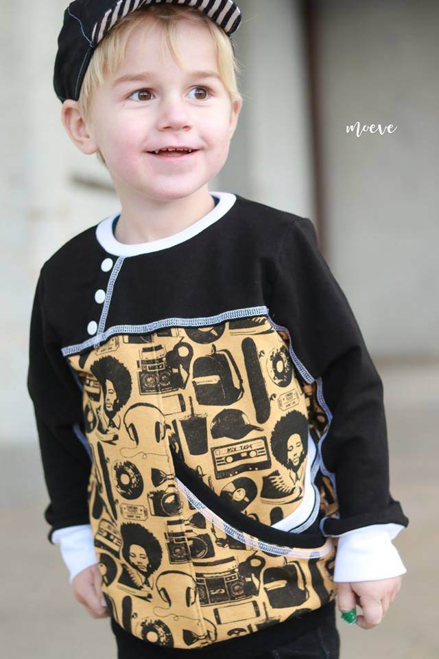 Big Sweatie mit coolen Teilungen und Taschen für 105cm-140cm Körpergröße - Sewando