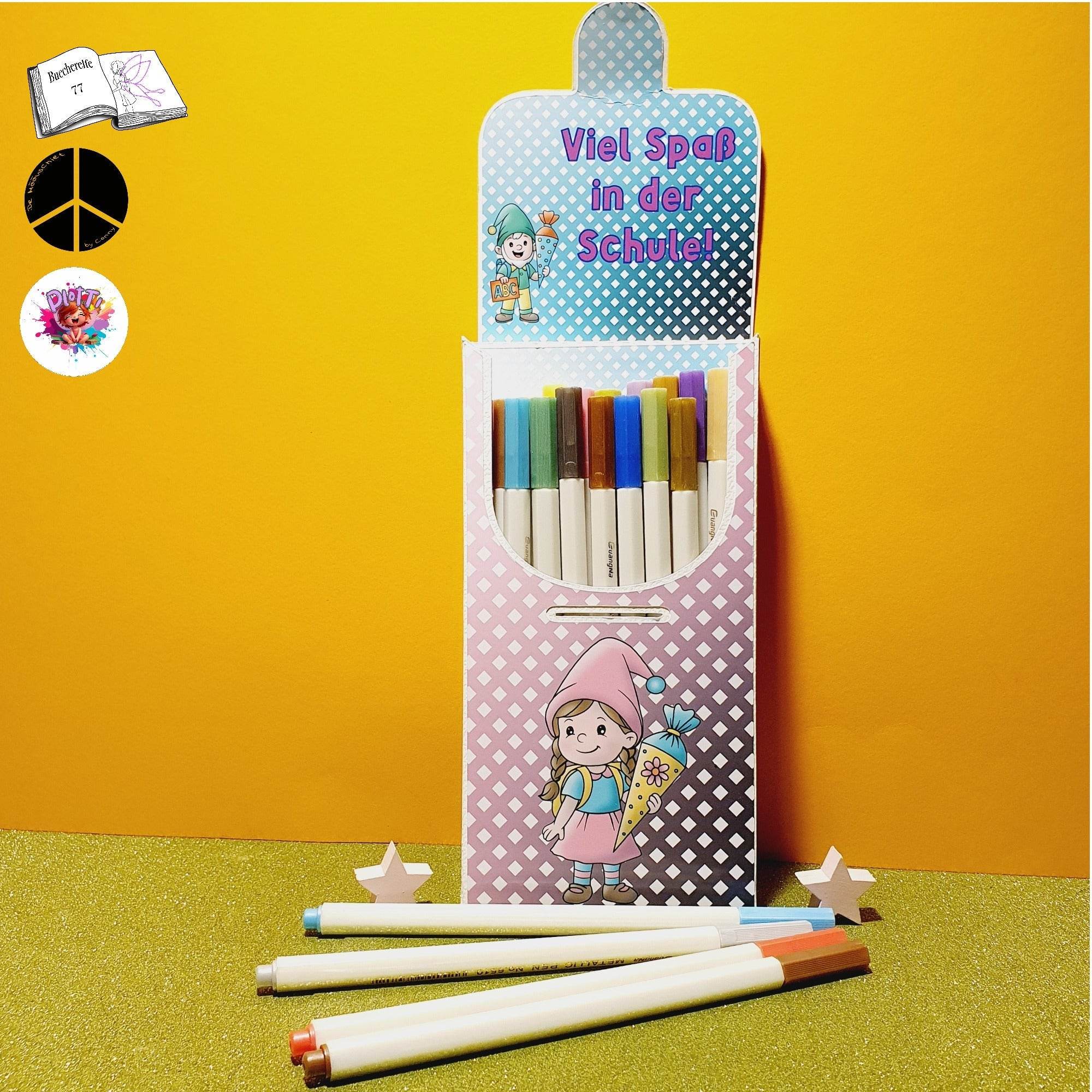 Digistamp Schul Wichtel Lina und Linus Sublimation, Plotterdatei, Digipaper ! - Sewando