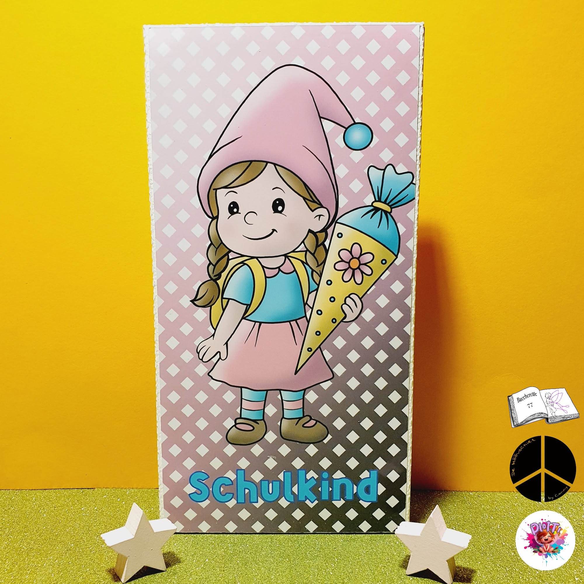 Digistamp Schul Wichtel Lina und Linus Sublimation, Plotterdatei, Digipaper ! - Sewando