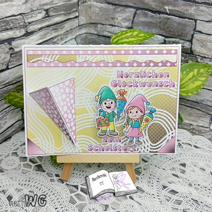 Digistamp Schul Wichtel Lina und Linus Sublimation, Plotterdatei, Digipaper ! - Sewando