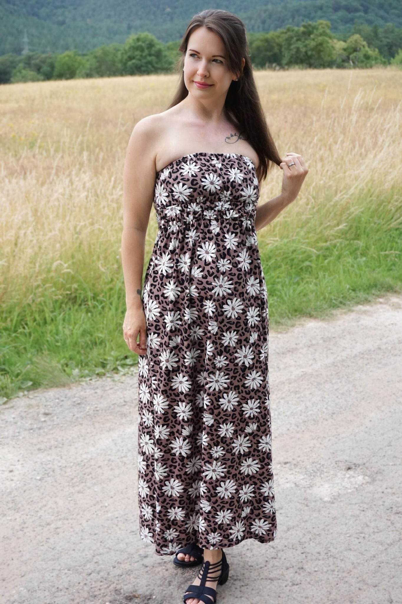 Schnittmuster Tunika, (Maxi)Kleid Easy Bandeau für Damen Größe 32-48 - Sewando