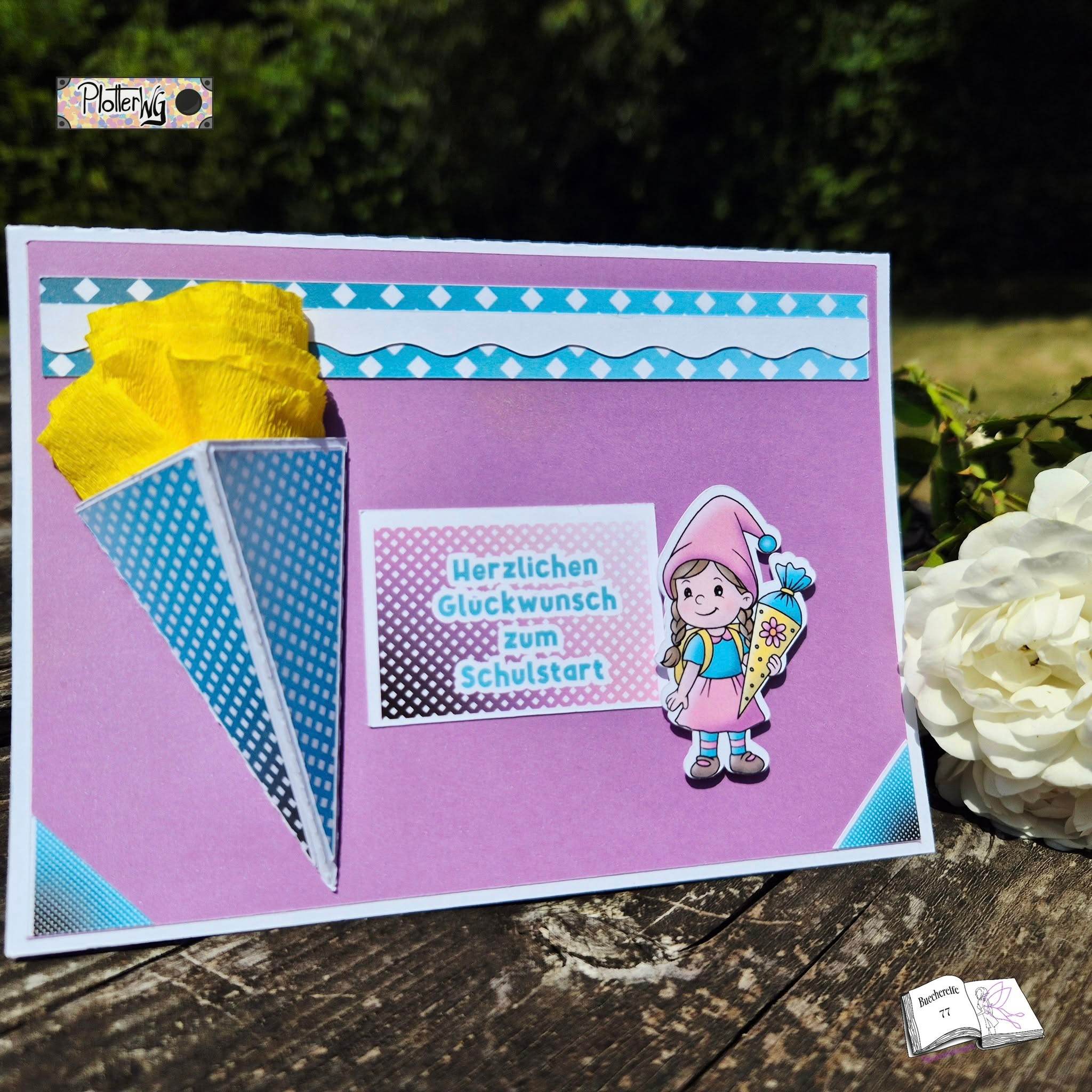Digistamp Schul Wichtel Lina und Linus Sublimation, Plotterdatei, Digipaper ! - Sewando