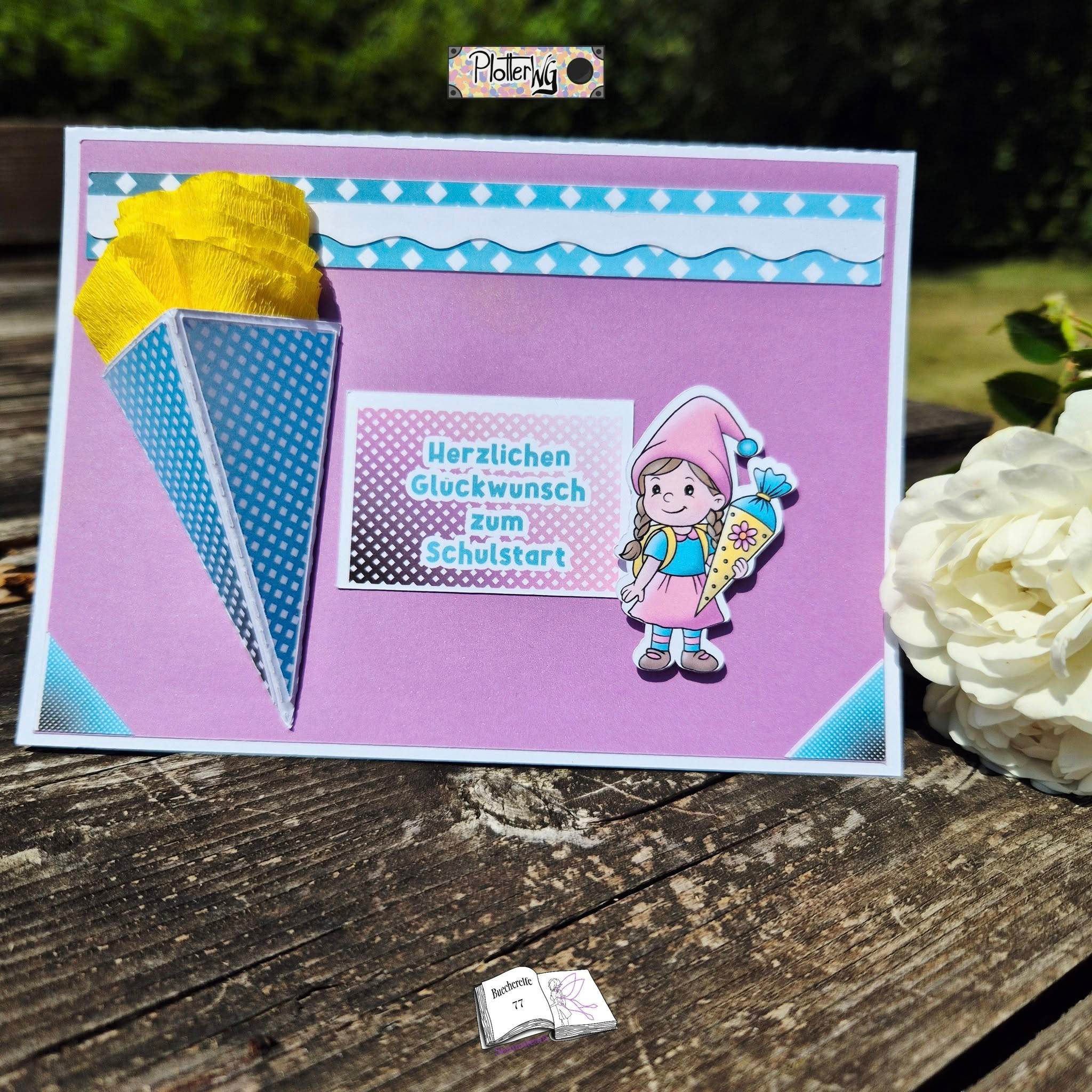 Digistamp Schul Wichtel Lina und Linus Sublimation, Plotterdatei, Digipaper ! - Sewando