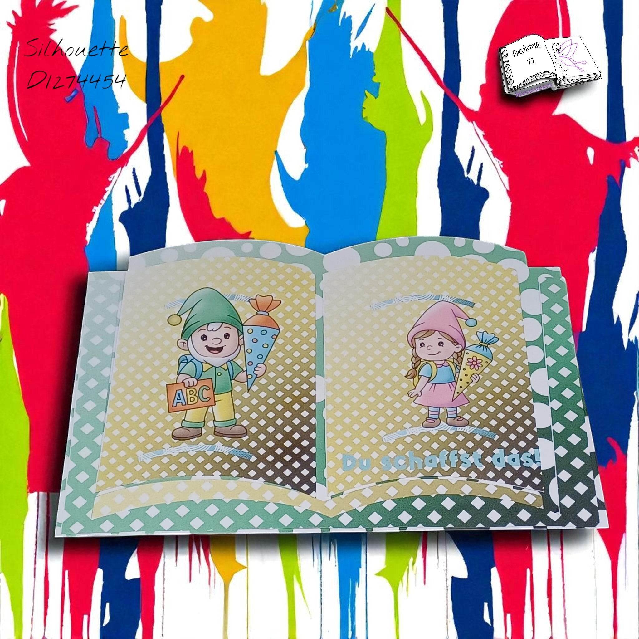 Digistamp Schul Wichtel Lina und Linus Sublimation, Plotterdatei, Digipaper ! - Sewando