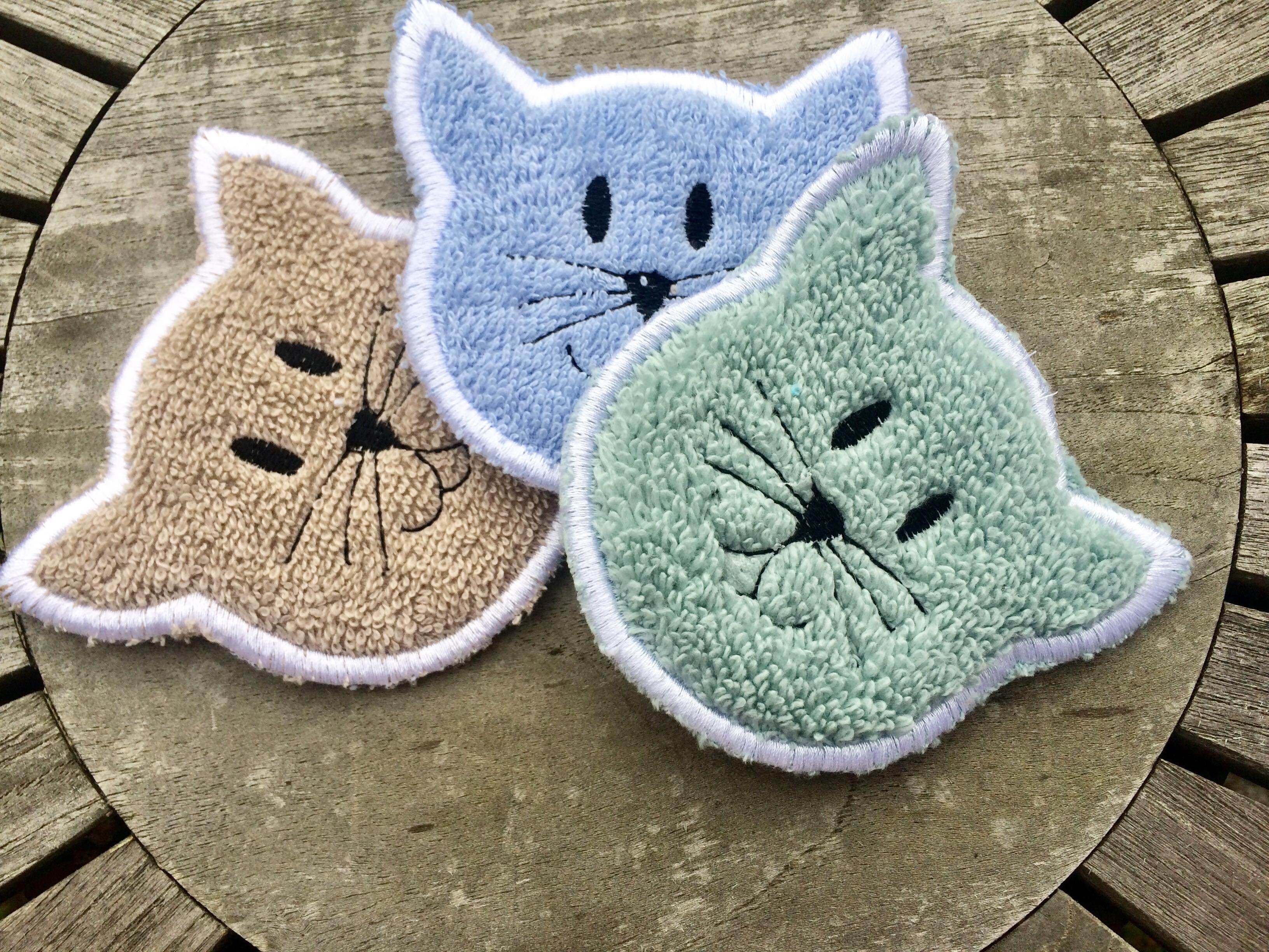 Abschminkpad Katze Stickdatei ITH 10x10 cm Waschpad Kosmetikpad Pad : - Sewando