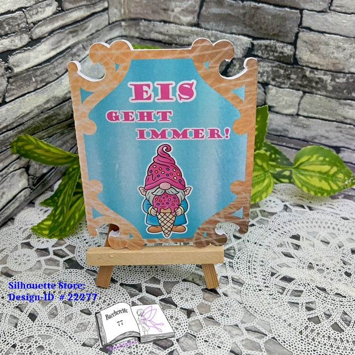 Plotterdatei Eiscreme Wichtel Bertie Sublimation, Digistamp, Digipaper ! - Sewando