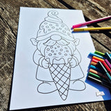 Plotterdatei Eiscreme Wichtel Bertie Sublimation, Digistamp, Digipaper ! - Sewando