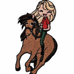 Mädchen auf Pferd Stickdatei – voller Abenteuerlust für deine Stickmaschine - Sewando