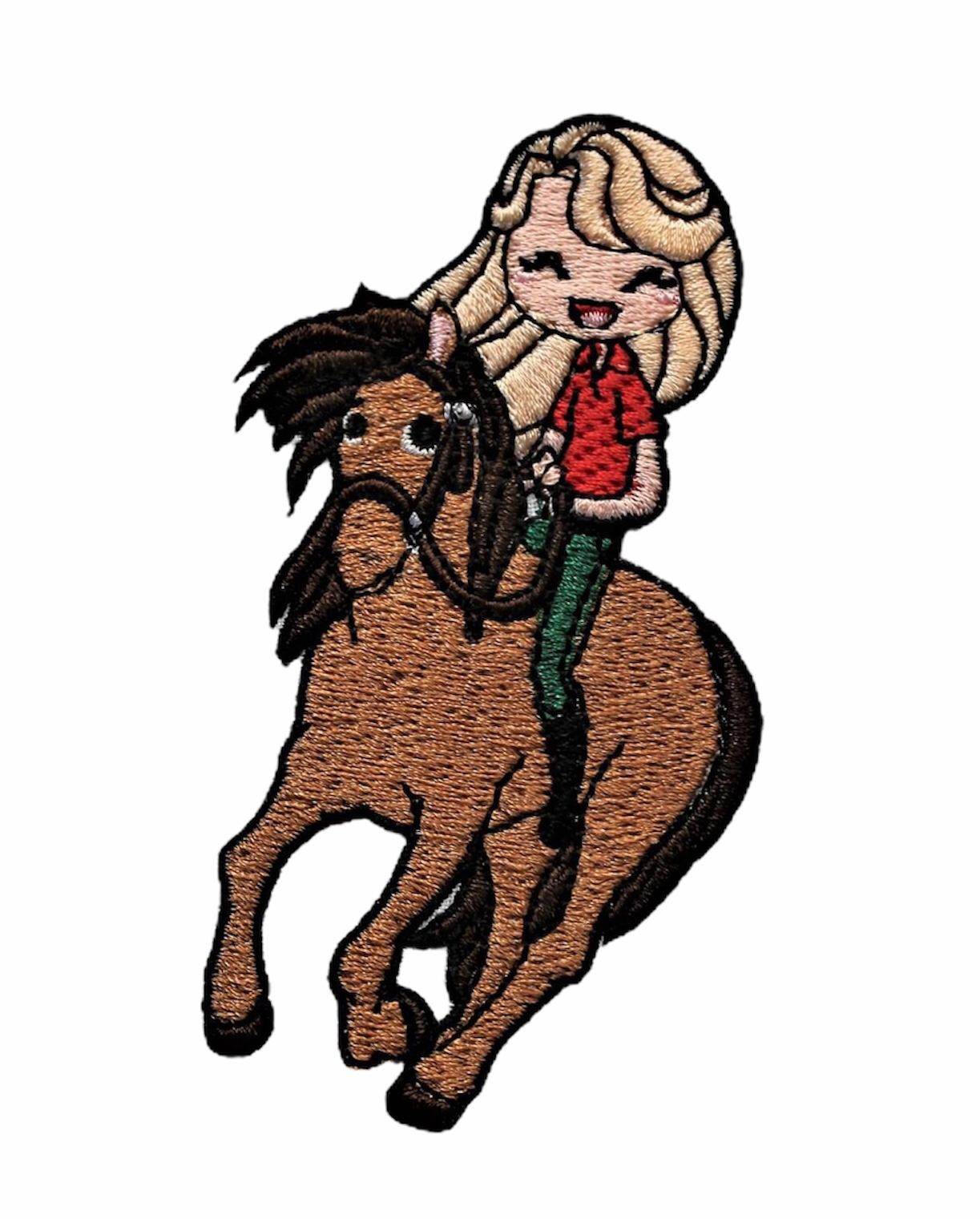 Mädchen auf Pferd Stickdatei – voller Abenteuerlust für deine Stickmaschine - Sewando