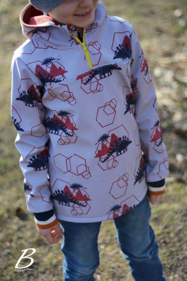 Big Herbstwind & Frühlingssonne Anorak, Windbreaker, Drüberzieh-Hoodie für 105cm-140cm Körpergröße - Sewando