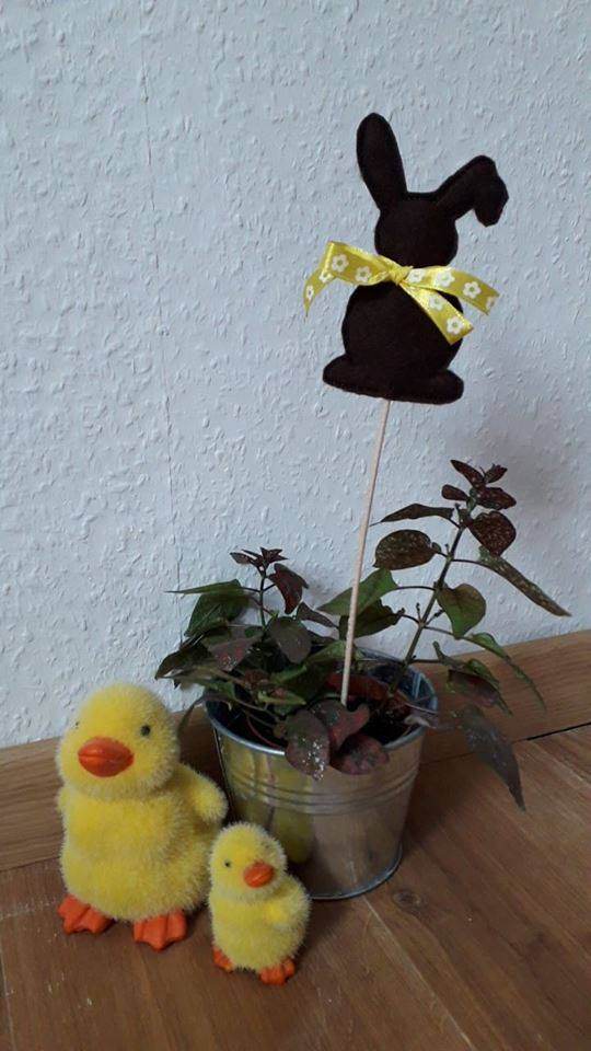 Stickdatei - ITH Blumenstecker / Stabfiguren Hase, Schmetterling und Vogel - Sewando