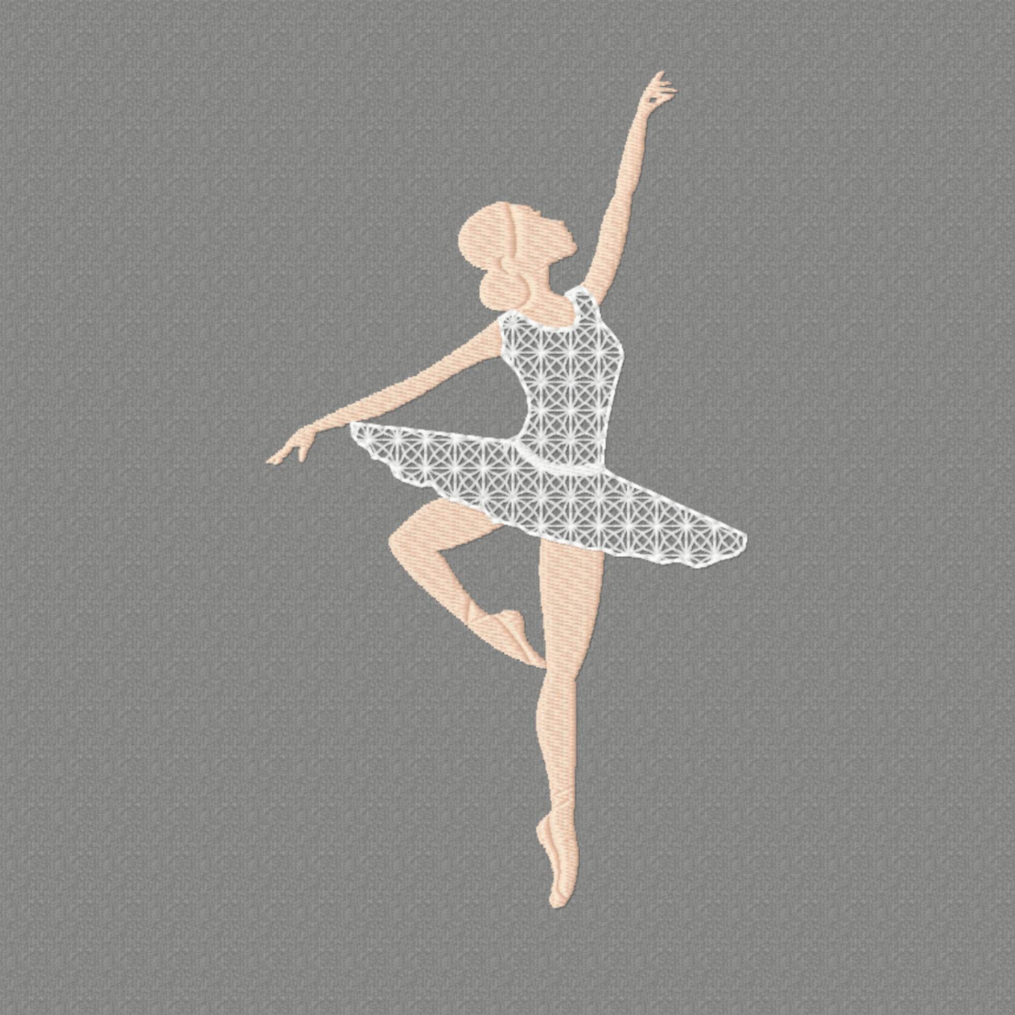 Stickdatei Ballerina Ballett Tanz Rahmen 13x18 - Sewando
