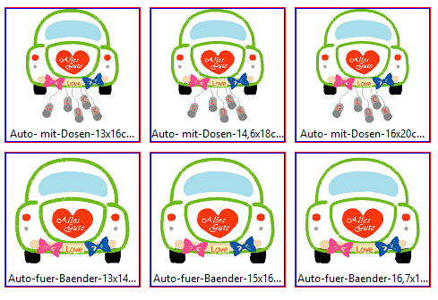 Hochzeitsauto Stickdatei Hochzeit - Sewando