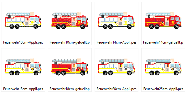 Stickdatei - Feuerwehr Feuerwehrauto, Drehleiter - Sewando