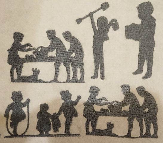 Nostalgie Kinder Silhouette Stickdatei Vol.1 - Sewando