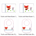 Stickdatei - Fuchs mit Hase Kissen und Laetzchen SET ITH - Sewando