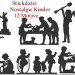 Nostalgie Kinder Silhouette Stickdatei Vol.1 - Sewando