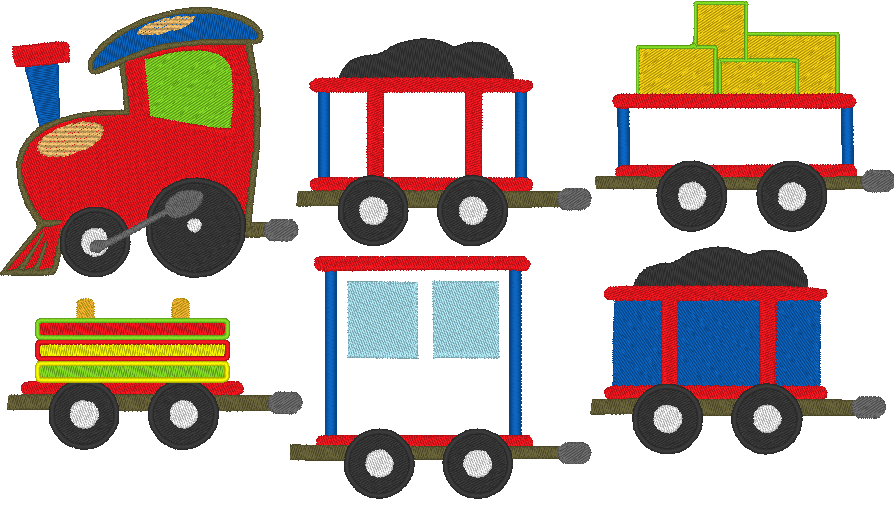 Lok Eisenbahn Stickdatei Zug - Sewando