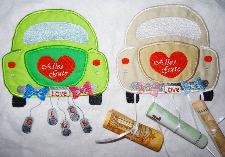 Hochzeitsauto Stickdatei Hochzeit - Sewando