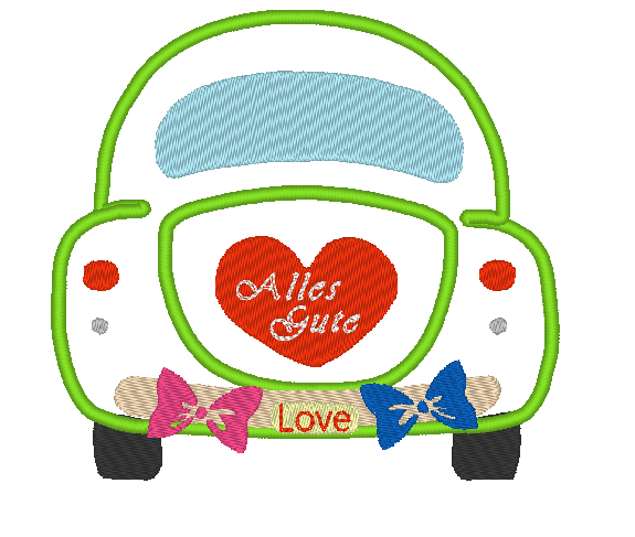 Hochzeitsauto Stickdatei Hochzeit - Sewando