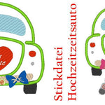 Hochzeitsauto Stickdatei Hochzeit - Sewando