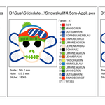 Snow Board Skull Stickdatei - Sewando