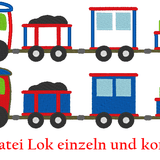 Lok Eisenbahn Stickdatei Zug - Sewando
