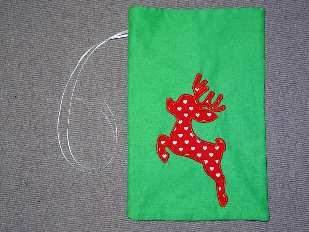 Hirsch Reh Weihnachten Stickdatei inkl. Säckchen Dateien - Sewando