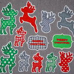 Hirsch Reh Weihnachten Stickdatei inkl. Säckchen Dateien - Sewando
