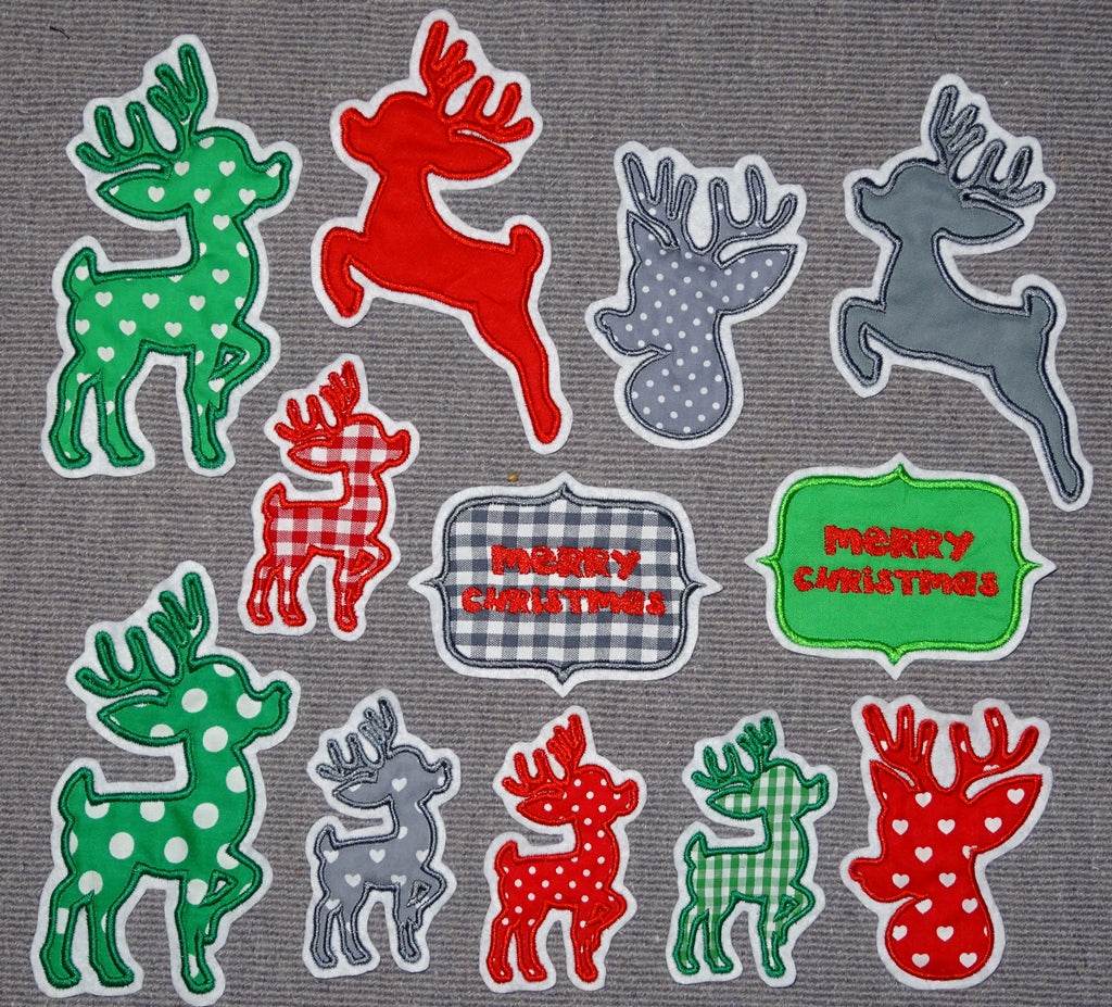 Hirsch Reh Weihnachten Stickdatei inkl. Säckchen Dateien - Sewando
