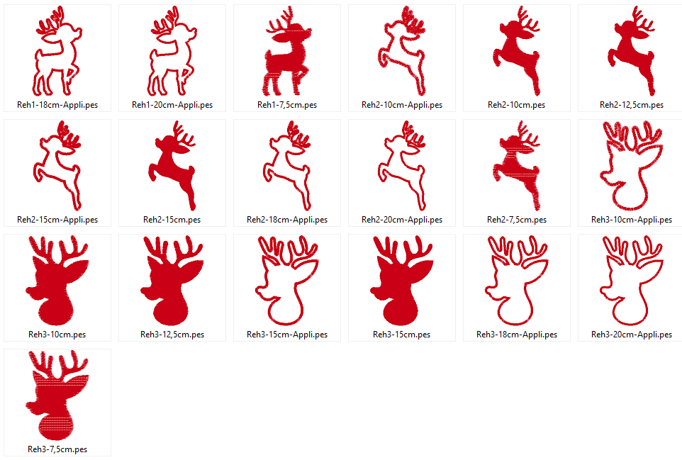 Hirsch Reh Weihnachten Stickdatei inkl. Säckchen Dateien - Sewando