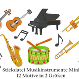 Musikinstrumente Minis Stickdatei - Sewando
