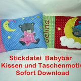 Stickdatei - Baby BĂ€r Taschenmotiv + Kissen ITH - Sewando