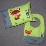 Stickdatei - Fuchs mit Hase Kissen und Laetzchen SET ITH - Sewando