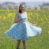 Kleid Laura Trägerkleid mit Tellerrock nähen Gr. 32-48 - Sewando