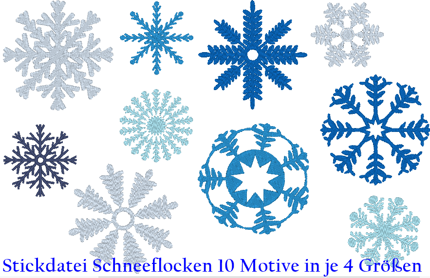 Mega Set Schneeflocken Stickdatei - Sewando