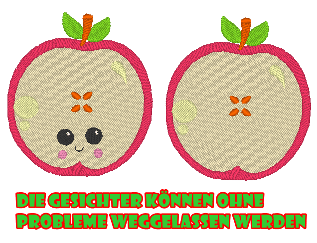Stickdatei - freche Früchtchen Obst gefüllt - Sewando