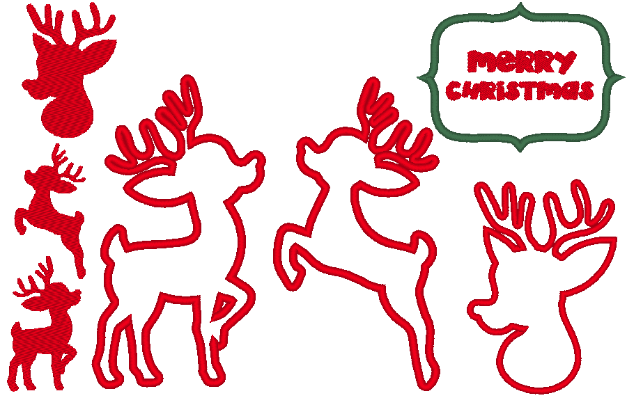 Hirsch Reh Weihnachten Stickdatei inkl. Säckchen Dateien - Sewando
