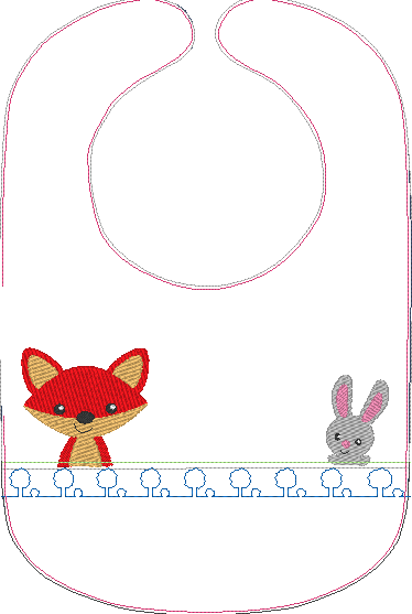 Stickdatei - Fuchs mit Hase Kissen und Laetzchen SET ITH - Sewando