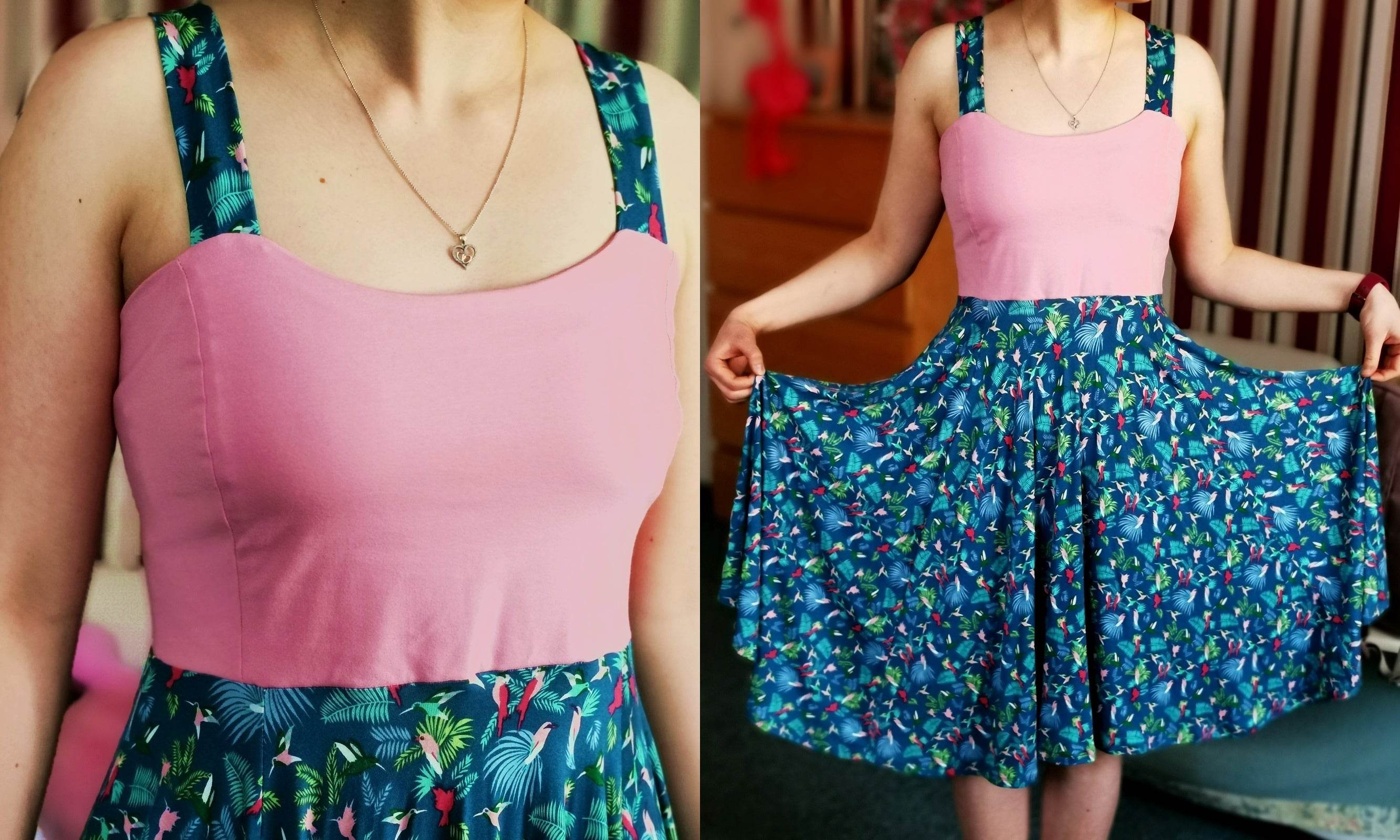 Kleid Laura Trägerkleid mit Tellerrock nähen Gr. 32-48 - Sewando