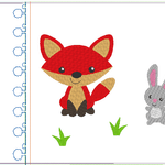 Stickdatei - Fuchs mit Hase Kissen und Laetzchen SET ITH - Sewando