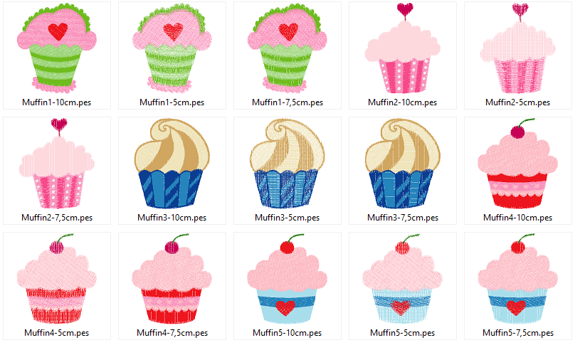 Muffin Kuchen Stickdatei - Sewando